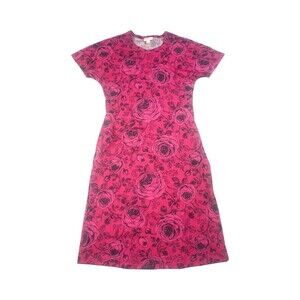 LuLaRoe Sz XXS Colorful Pink Rose All Over Print Dress